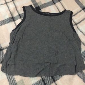Gray and black crop top